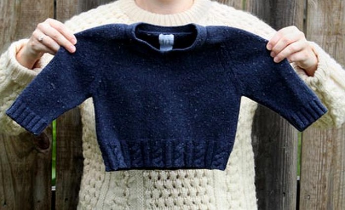 Как вернуть «севшему» свитеру первоначальный размер. Быстро и просто!
